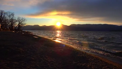 Lake Kussharo Sunset Video stock 333148493