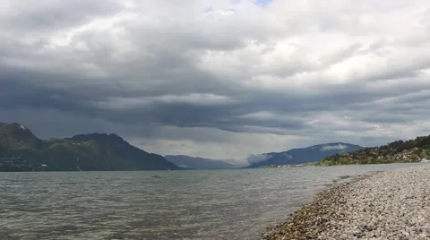 Lake lac du Bourget. The largest lake in south-eastern France Video stock 43730091