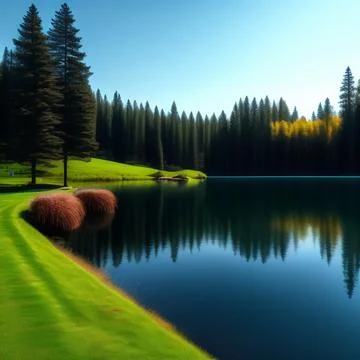 Lake landscape Illustrazione stock