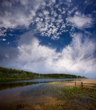 Lake landscape. Stock Photos
