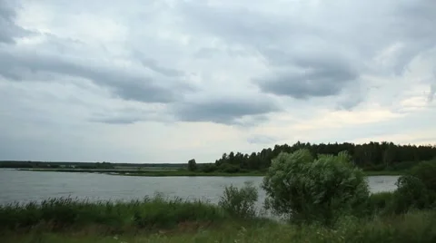 Lake landscape before the rain Stock Footage 53105196