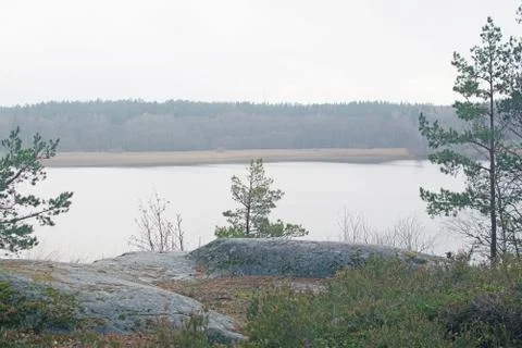 Lake landscape view Stock Photos