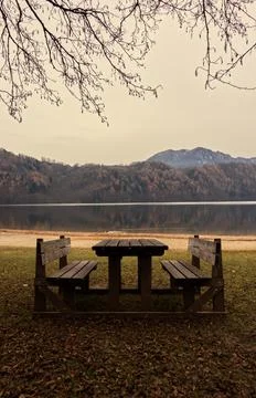 Lake Levico. Stock Photos