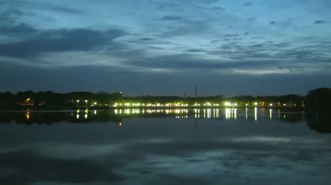 Lake lights Video stock 10979372