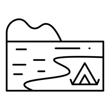 Lake Line Icon Stock-Illustration
