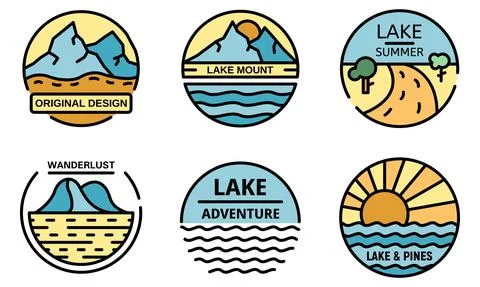 Lake logo vector flat Stock Illustration
