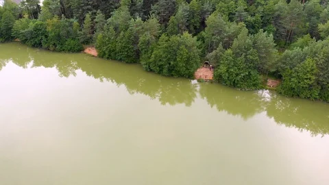 Lake looks a bit dirty Stock Footage 112181489