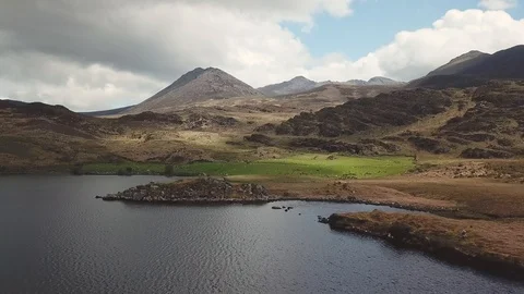 Lake Lough Leane Ring of Kerry, Killarney Ireland Aerial Stock Footage 110731518
