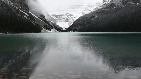 Lake Louise during the beginning of fall season Stock Footage 340939361