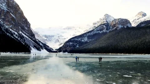 Lake Louise Skating Stock Footage 144967045