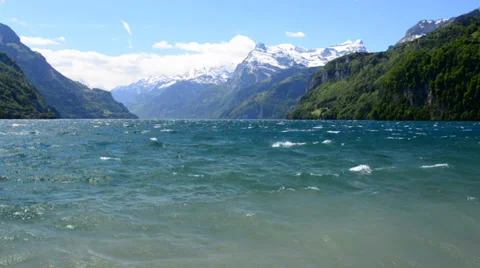 Lake Lucerne, Brunnen. Stock Footage 38453038
