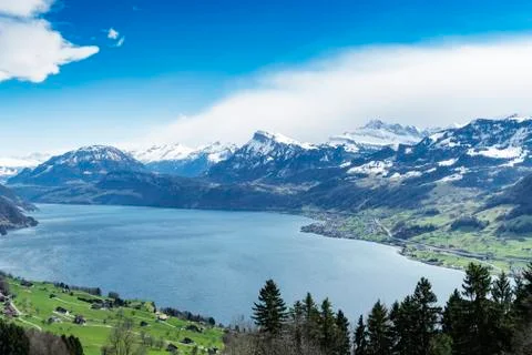 Lake lucerne top view Stock Photos
