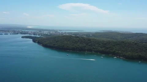 Lake Macquarie waterfront of Murrays beach resort town in Australia as 4k. Stock Footage 232664873