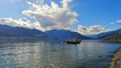 Lake Maggiore in the Alps Stock Footage 238868057