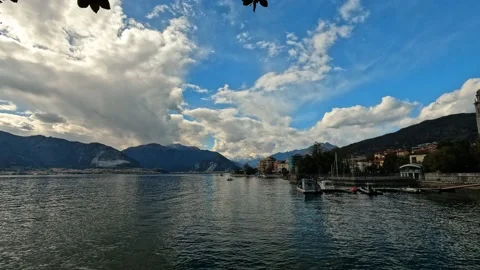 Lake Maggiore in the mountains Stock Footage 238868096
