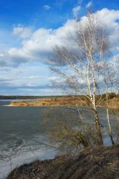 Lake in March Stock Photos