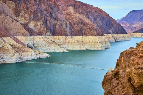 Lake Mead Cliffs and Waters from Elevated View Foto stock