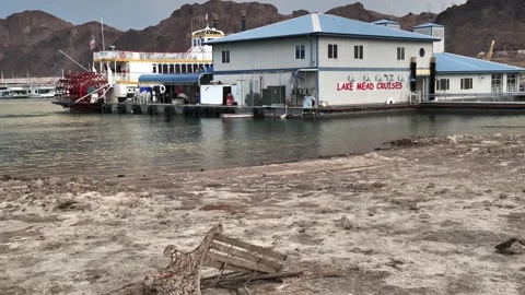 Lake mead with low water level Stock Footage 157740538