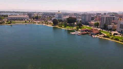 Lake Merit Fly Over Video stock 226901724