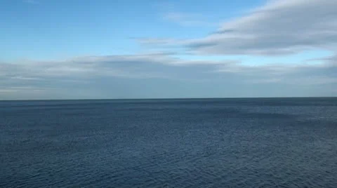 Lake Michigan in partly cloudy day Stock Footage