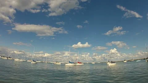 Lake Michigan sailboats Stock Footage