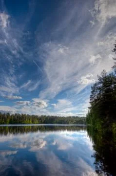 Lake in the middle of a forest Stock Photos