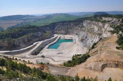 Lake in the mining Stock Photos