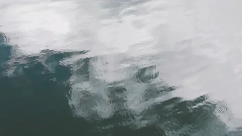 Lake mirror with clouds on calm surface water wave Stock Footage 160006694