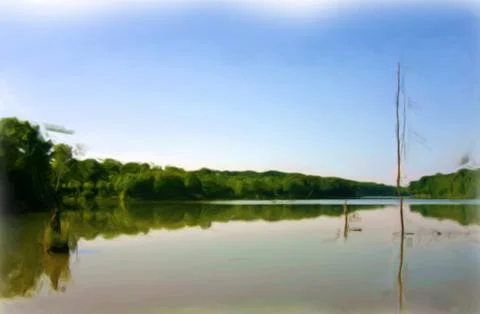 Lake Mirror Stock Illustration