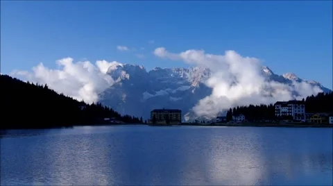 Lake Misurina in Dolomites Stock Footage 57989913