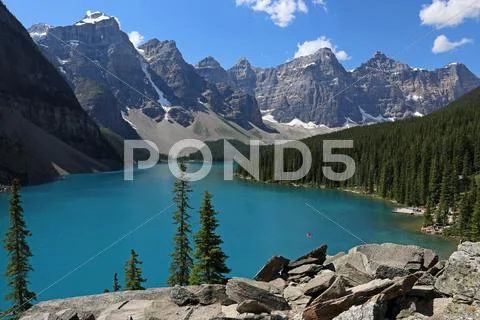 Lake Moraine Perfection Stock Photos