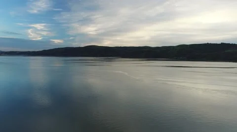 Lake with Mountain Background - Position Hold Stock Footage 63496687