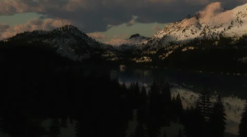 Lake mountain clouds sky Stock Footage 24977000