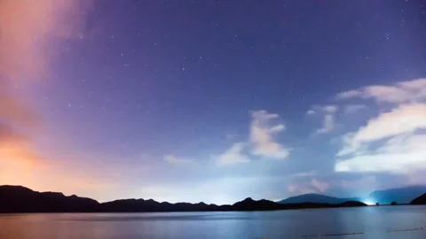 Lake mountain clouds time lapse Видео 277790965