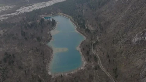 Lake In The Mountain By Drone Stock Footage 246738769