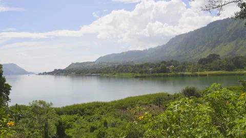 Lake with mountain view Stock Footage 91297791