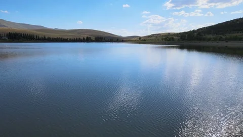 Lake mountains aerial view Stock Footage 240741396