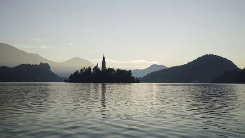 Lake with mountains in background Stock Footage 71534018