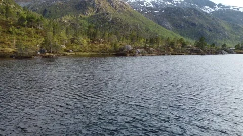 Lake with mountains in the background, Norway Stock Footage 248916291