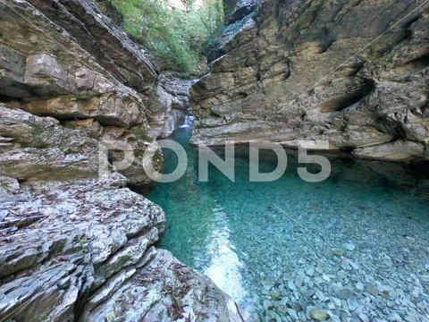 Lake in the mountains of the Caucasus National Reserve Stock Photos