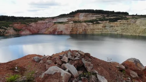 Lake in the mountains flight Video stock 203733324