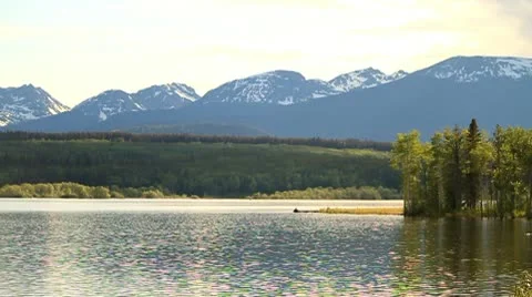 Lake with mountains Stock Footage 10749797