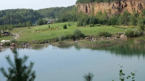 Lake in the mountains Stock Footage 255935226