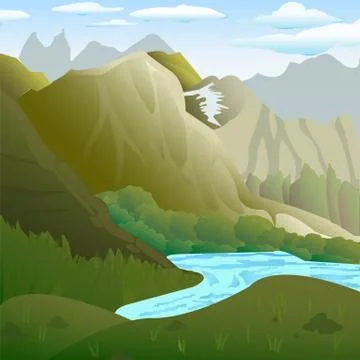 The lake in the mountains Illustrazione stock