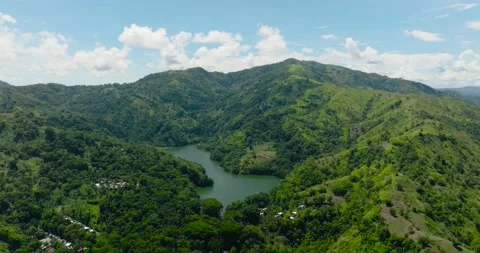 Lake in the mountains. Philippines. Stock Footage 233478939