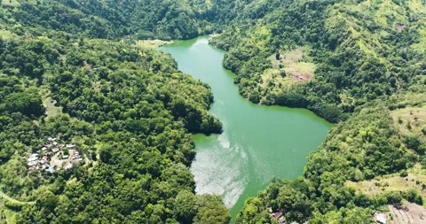 Lake in the mountains. Philippines. Stock Footage 243491983