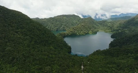 Lake in the mountains. Philippines. Stock Footage 251422021