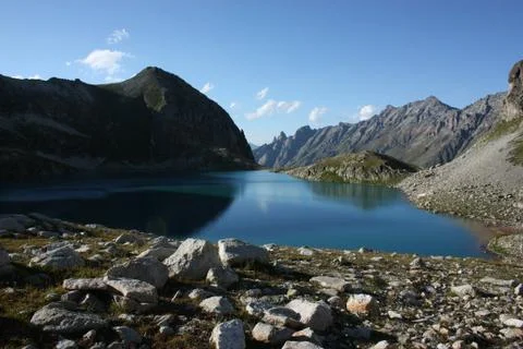 Lake in mountains Stock Photos