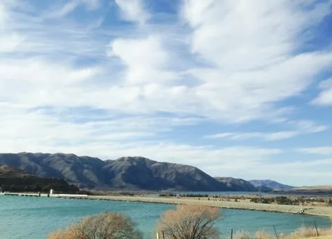 Lake with mountains Stock Photos