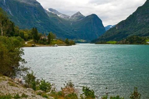 Lake in mountains Foto stock